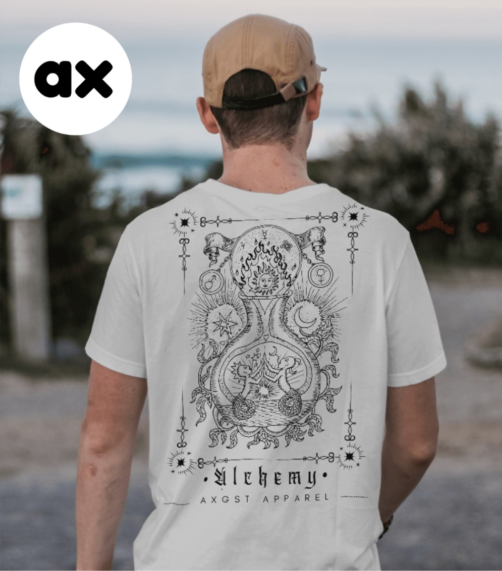 Plus size white alternative t-shirt alchemy axgst apparel