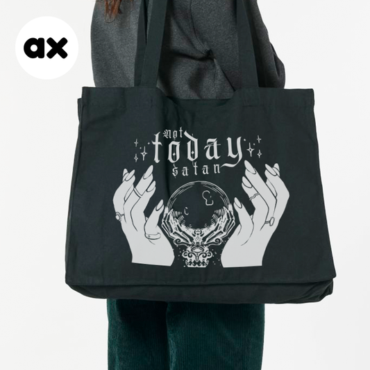 NOT TODAY SATAN • LARGE SHOPPER TOTE BAG